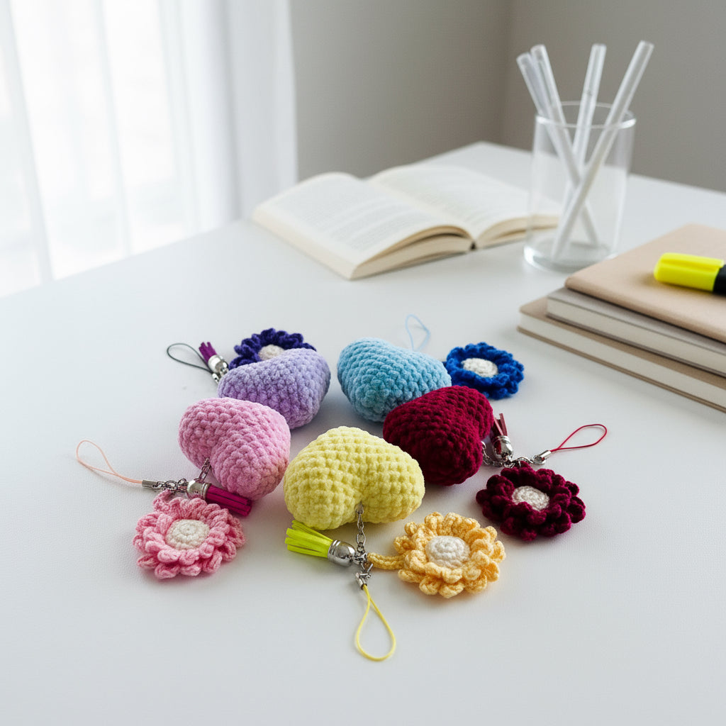 Crochet Heart Keycharm