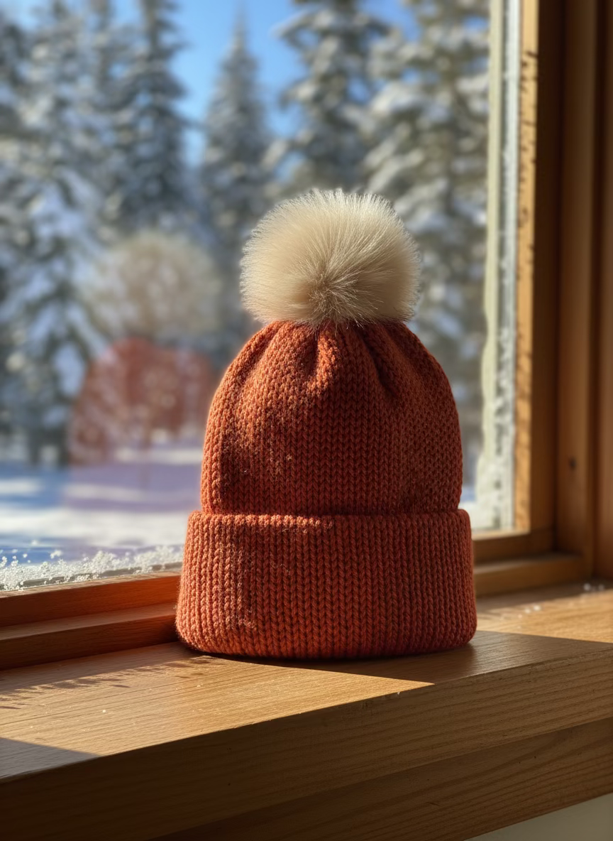 Knitted Beanie with Pompom