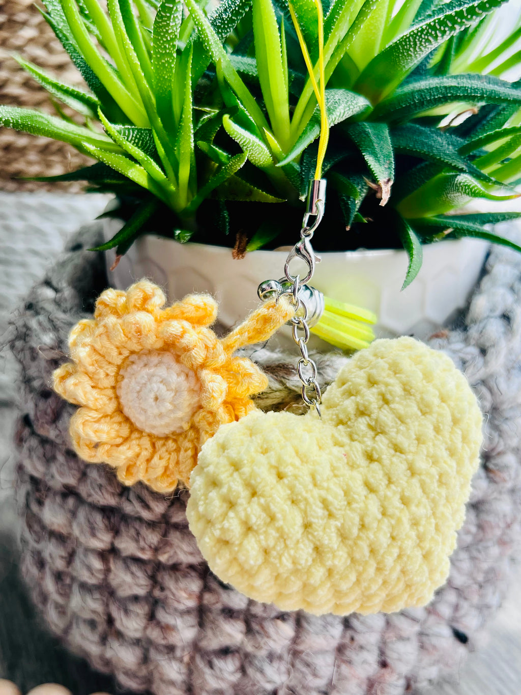 Crochet Heart Keycharm