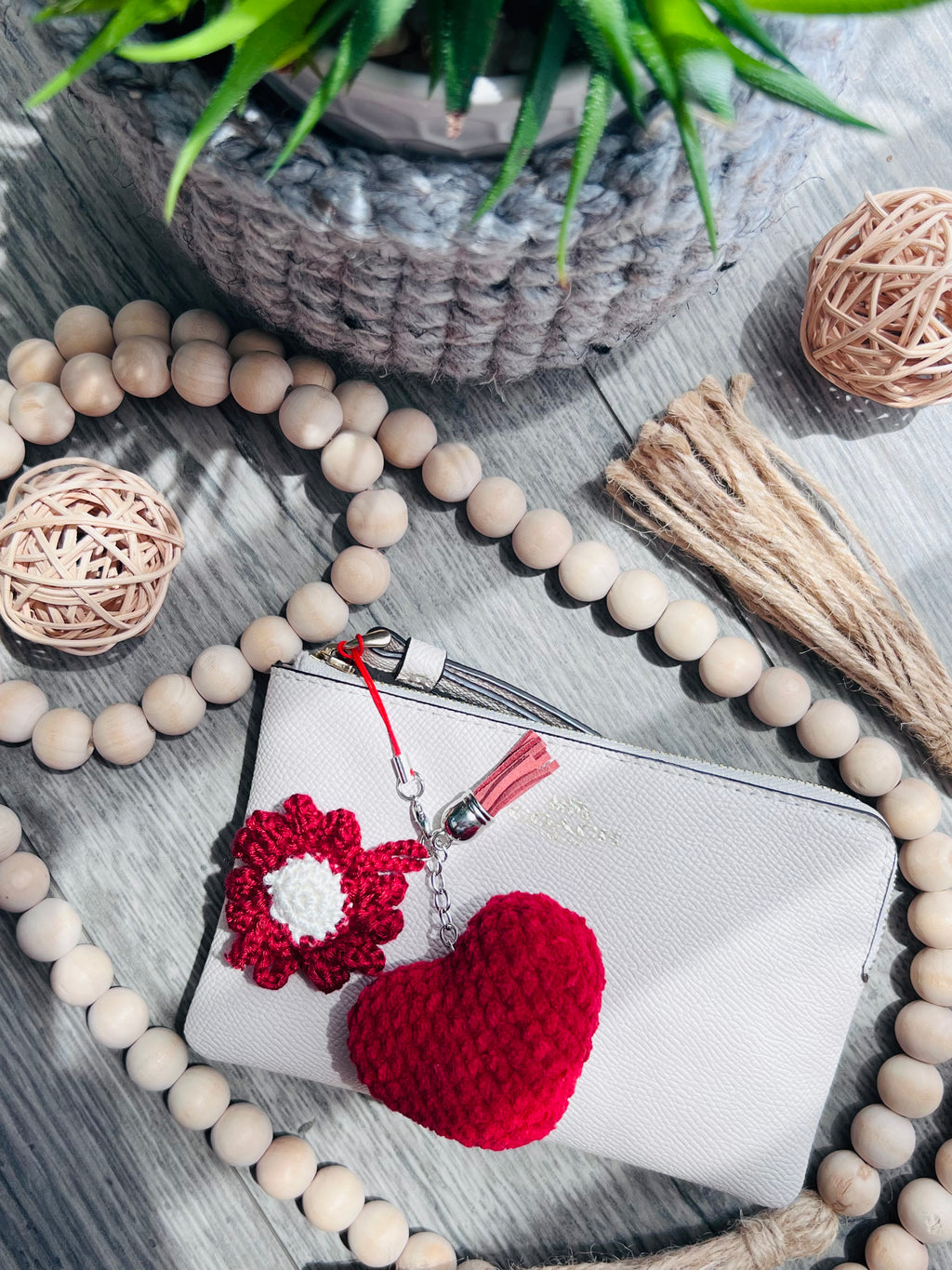 Crochet Heart Keycharm