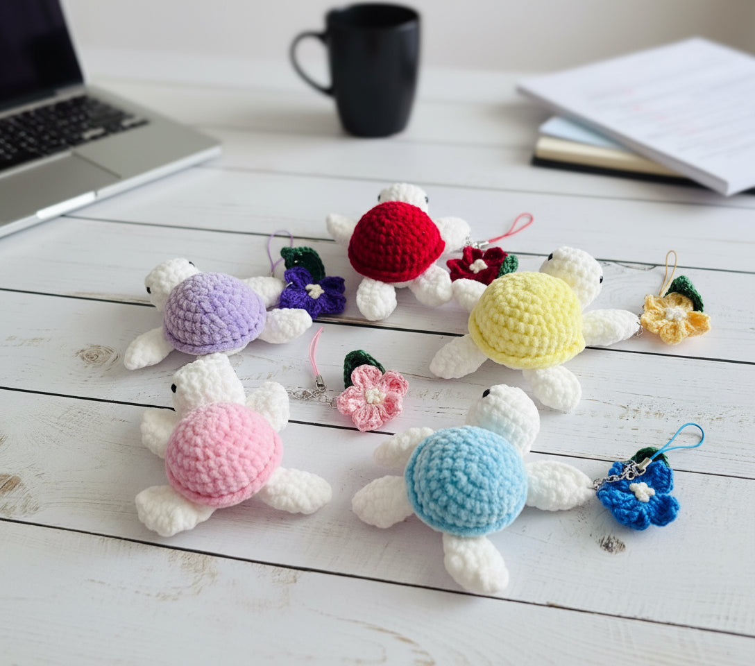 Crochet Baby Turtle Keycharms